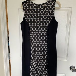 Black dress with white circles